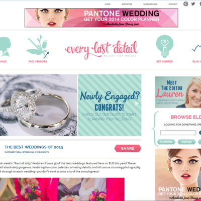 Published – Every Last Detail Blog and Winner of ELD’s Best Weddings of 2013!